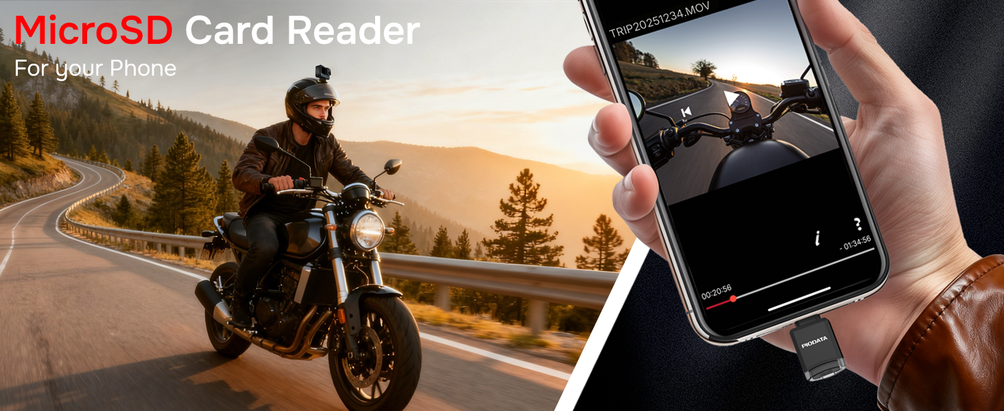 MicroSD card reader, instantly review footage from a drone, Go-Pro, Dash Cam, on a phone or computer