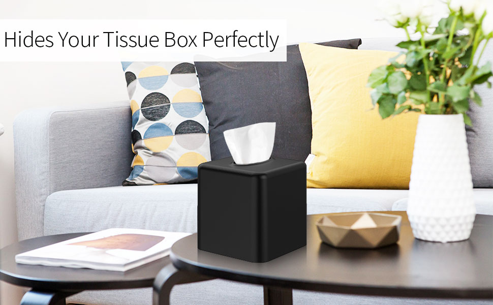 Tissue box cover square made of sturdy and lightweight aluminum alloy