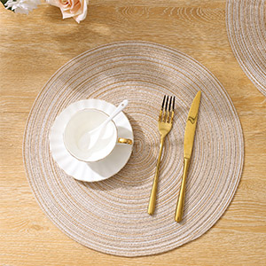 round braided placemat placement mat for dishes plate coffee cups vases