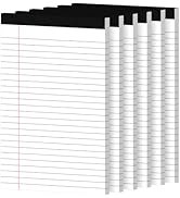 Ciphyfee 6pcs Small Note Pads, White Notepads 5x8 College Ruled Notebook, Writing Pads 5 x 8, Leg...