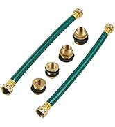 Lemfema 2PCS Rain Barrel Linking Kit - 2 x 14 inch Hose and 4 x Brass Bulkhead Tank Fittings