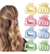 USDNICE Medium Hair Clips Combination 2 Styles Small Claw Clips for Thin Hair 8 Pcs Matte Non-sli...