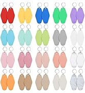 LOTMER 40 PCS Hotel Keychain Blank with Key Rings, 20 Colors Plastic Rhombus Motel Keychain for D...