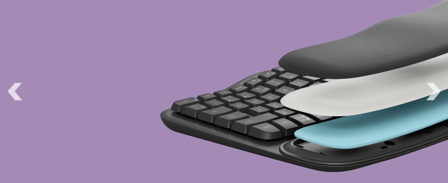 zoom of the palm-rest of Wave Keys MK670 Combo, Wireless Ergonomic Keyboard