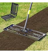 Lawn Leveling Rake,Foldable 30x10 Inch Ground Plate,72 Inch Adjustable Long Handle Yard Level Too...