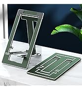 ULIKTO Cell Phone Stand Fully Foldable Height Adjustable Desktop Phone Holder Aluminum Alloy Phon...
