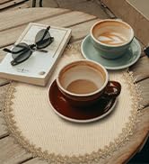 Round Burlap Placemats Set of 12 Jute Rustic Place Mats for Dining Tables Heat Resistant Natural ...