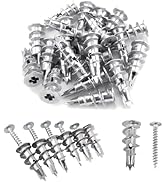 100PCS Zinc Self-Drilling Drywall Anchors, 50 Heavy Duty Hollow Metal Wall Anchors and 50#6 x 1-1...