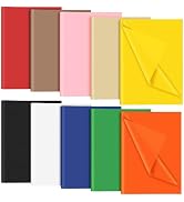NEBURORA 120 Sheets Multicolor Tissue Wrapping Paper 10 Colors Tissue Paper Art Tissue Bulk for B...