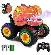 DYODYORC Remote Control Car, 2.4Ghz All Terrain Dinosaur Monster Truck Toys, RC Truck with Spay, ...