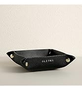 OLETHA Aesthetic Valet Tray, Little Catch-all Dish, Jewelry Holder for Travel, Black
