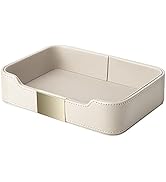 SANZIE Luxury Leather Tray Organizer Valet Tray Key Tray for Entryway Table Desktop Storage Catch...