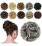 FESHFEN Messy Hair Bun Hair Pieces Elastic Wavy Curly Hair Bun Scrunchies Extensions Synthetic Ch...