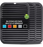 Silicone Trivets for Hot Pots and Pans, 3 Pack Heat Resistant Pot Holders for kitchen Large Silic...
