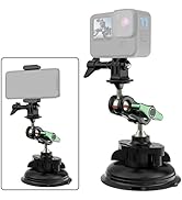 FiTSTILL Suction Cup Mount Perfect Compatible for Go Pro Max Mini Hero 13 12 11 10 9 8 7 6 5 DJI,...