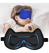 3D Kids Sleep Eye Mask: 3D Contoured Cup Sleeping Masks, Blindfold Sleep Eye Cover with Adjustabl...