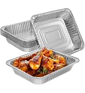 Kichvoe Aluminum Pans Square Foil Pans 10pcs Deep Foil Pans 12.58x10.22x2.36 Inch, Aluminum Tray ...