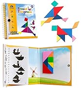 Coogam Travel Tangram Puzzle - Magnetic Pattern Block Book Road Trip Game Jigsaw Shapes Dissectio...