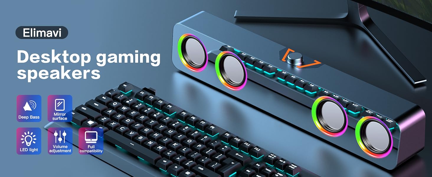 Desktop speakers for gaming, designed for placement on your computer desk