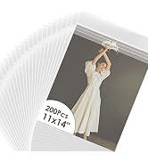AUEAR, 11x14 200 Pack Acid-Free Crystal Clear Sleeves for 11x14 Prints/Pictures/Photos/Framing Ma...
