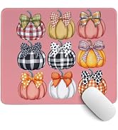 PaJiaNi Coquette Pumpkin Mouse Pad,Cute Fall Autumn Pumpkin Mouse Pads,Pink Bow Girly Desk Mat fo...