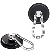 Ant Mag Heavy Duty Neodymium Magnet Hooks with Swiveling Carabiner - 140LBS Capacity, Indoor/Outd...