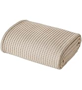 Modern Threads 100% Cotton Waffle Thermal Blanket, Taupe, Full/Queen