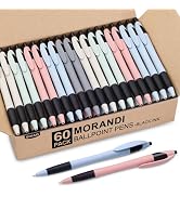 Sikao Pens Bulk, 60 Pack Morandi Gripped Slimster Ballpoint Pens Black Ink 1.0mm Medium Point Smo...