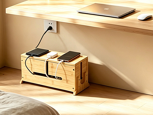 cable management box, wooden box, wood box, cord hider box, cable management