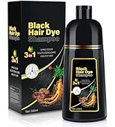 BOJICA Black Hair Dye 3 in 1 Shampoo for Gray Hair, Herbal Ingredients for Women&Men, Dye in Minu...