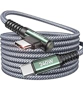 AINOPE 240W USB C to USB C Cable Fast Charging 15FT,Right Angle Fast Type C Charging Cable Fits i...