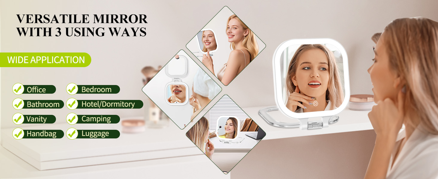 magnifying mirror with light