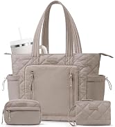 Bagstellar Puffer Tote Bag for Women, Lightweight Puffy Work Laptop Handbag Teacher Nurse Quilted...