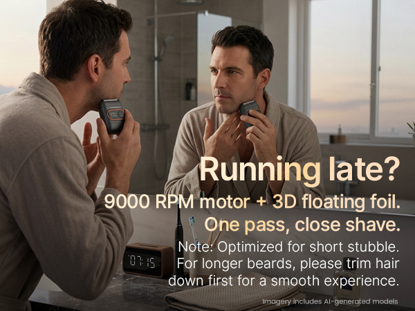 Designed for daily stubble (fine to medium, 1–3 days).