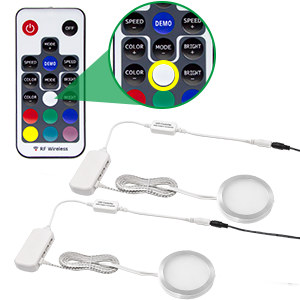 rgb led puck lights color chaging under cabinet lighting multicolor closet counter display lights
