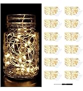 Bexdir 12 Packs Warm White Fairy Lights, Bright Fairy Lights Battery Operated, 7FT 20LED Waterpro...