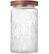 Custde Glass Storage Jars With Airtight Lid, 23.7oz Container For Kitchen Counter with Wood Lid, ...