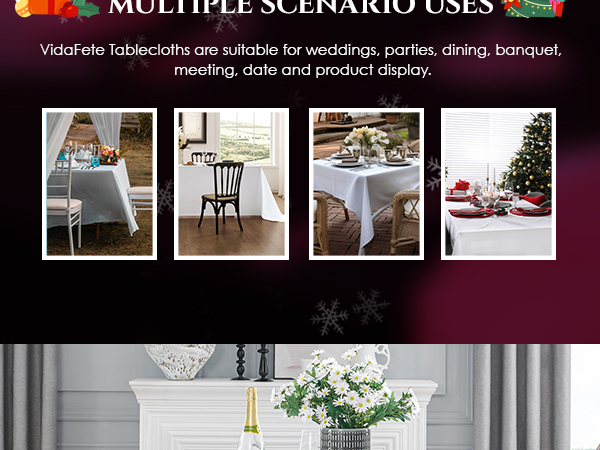 Rectangle Tablecloth Polyester Table Cloth,Stain Resistant and Wrinkle Polyester Dining Table Cover
