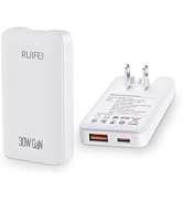 30W Flat USB C Charger Block(Dual-Port Power Adapter) with GaN Tech,Ultra Thin & Foldable Plug De...