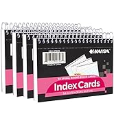 KAISA Spiral Index Cards, 3.6"x5" Ruled Flashcards Sprial Note Taking Paper Notepads, 50 Cards/Pa...