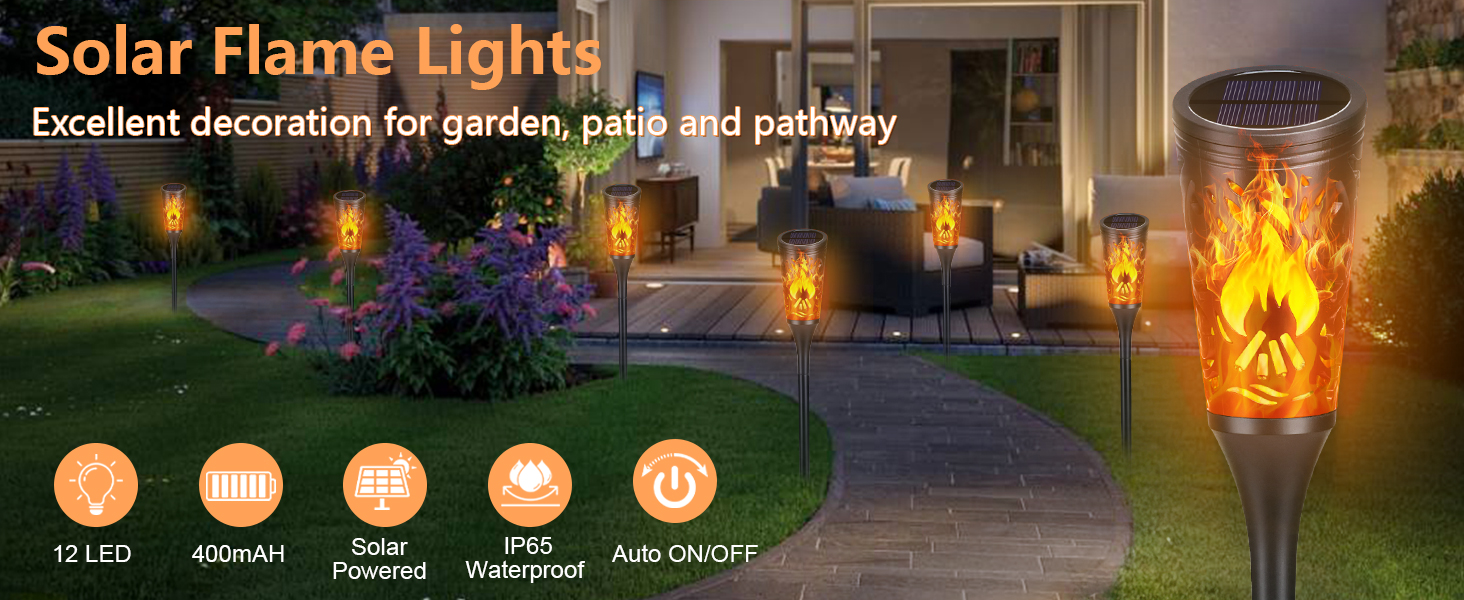 solar flame lights