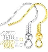 XIANNVXI 925 Silver/Gold Plated Earring Hooks for Jewelry Making, 900pcs Hypoallergenic Earring M...