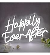 SYLHOME Happily Ever After LED Neon Light Sign Wedding Party Birthday Neon Art Wall Sign Decor US...