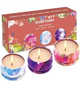 3 Pack Small Decorative Scented Candle Set, Strong Bergamot & Vanilla & San Diego Black Berries, ...