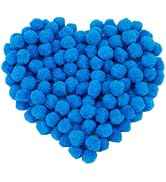 MORFEN 150 Pieces Pom Poms, 1 Inch Blue Craft Pom Poms, Fuzzy Pompom Puff Balls, Small Pom Pom Ba...