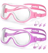 COOLOO Swimming Goggles for Kids 6-14, 2 Pack Kids Swim Goggles for Children Teens Anti-Fog Anti-...