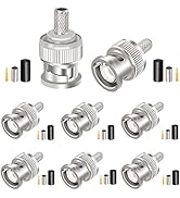 Taiss 8PCS BNC Connector for RG58/RG142/LMR195 Coaxial Cable BNC Male Crimp Connector 50 Ohm BNC ...