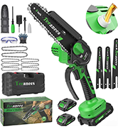 Mini Chainsaw Cordless 8 Inch,Portable Electric Chain Saw with 2 4000mAh Battery 8 Chains, Auto O...