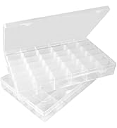 Meanhoo 2/4 Pack 36 Grid Plastic Organizer Box with Dividers – Clear Small Craft Storage Containe...