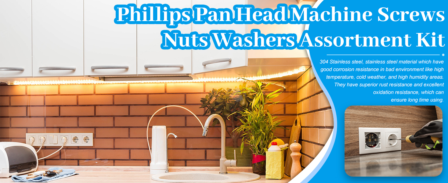 Phillips Pan Head Machine Screws Nuts Washers Assortment Kit